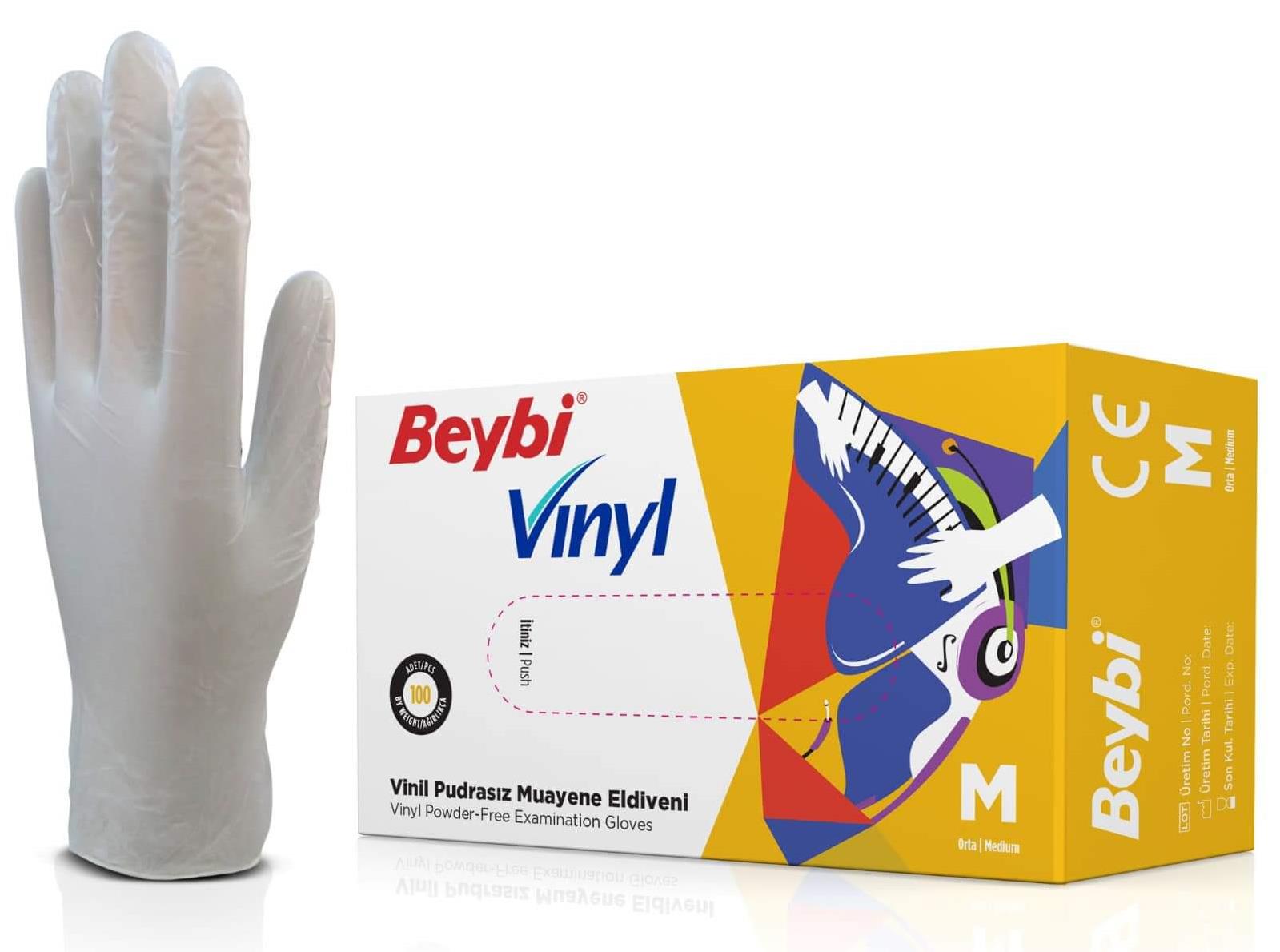 Beybi%20Pudrasız%20Vinil%20(Vinyl)%20Muayene%20Eldiveni%20-%20100’lü%20Paket%20(Medium)