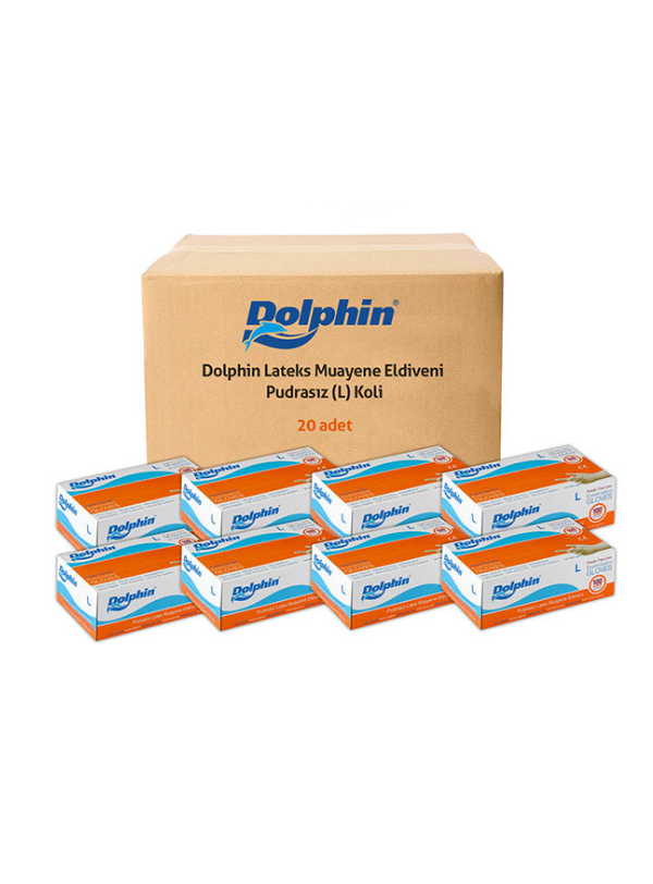 Dolphin%20Pudrasız%20Lateks%20Muayene%20Eldiveni%20(Medium)%20100’lü%20x20%20Paket%20/%20Koli