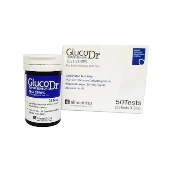 Gluco%20DR%20Şeker%20Cihazı%20+%2050%20Adet%20Şeker%20Çubuğu%20Gluco%20Dr%20Şeker%20Stribi