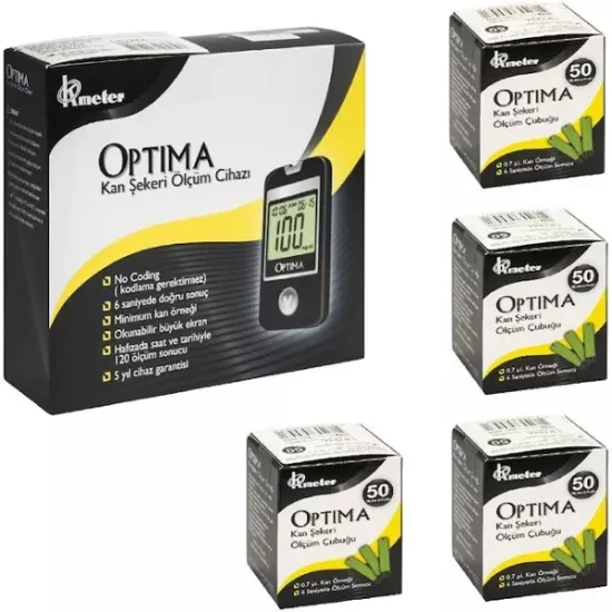 Optima Şeker Ölçüm Cihazı + 200 Strip