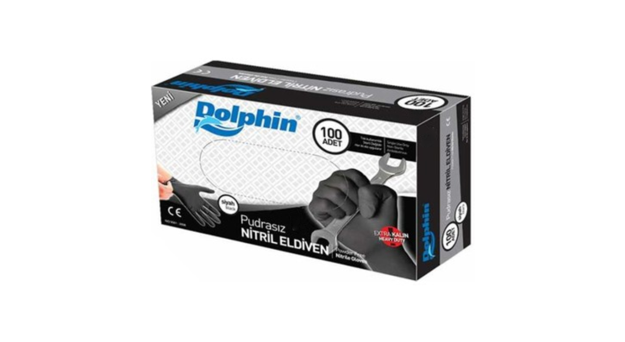 Dolphin%20Siyah%20Pudrasız%20Nitril%20Ekstra%20Kalın%20Eldiven%20(Medium)%20100’lü%20Paket